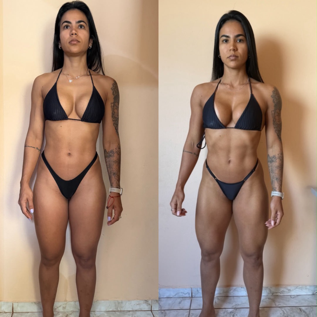 Transformação antes e depois, recomposição corporal